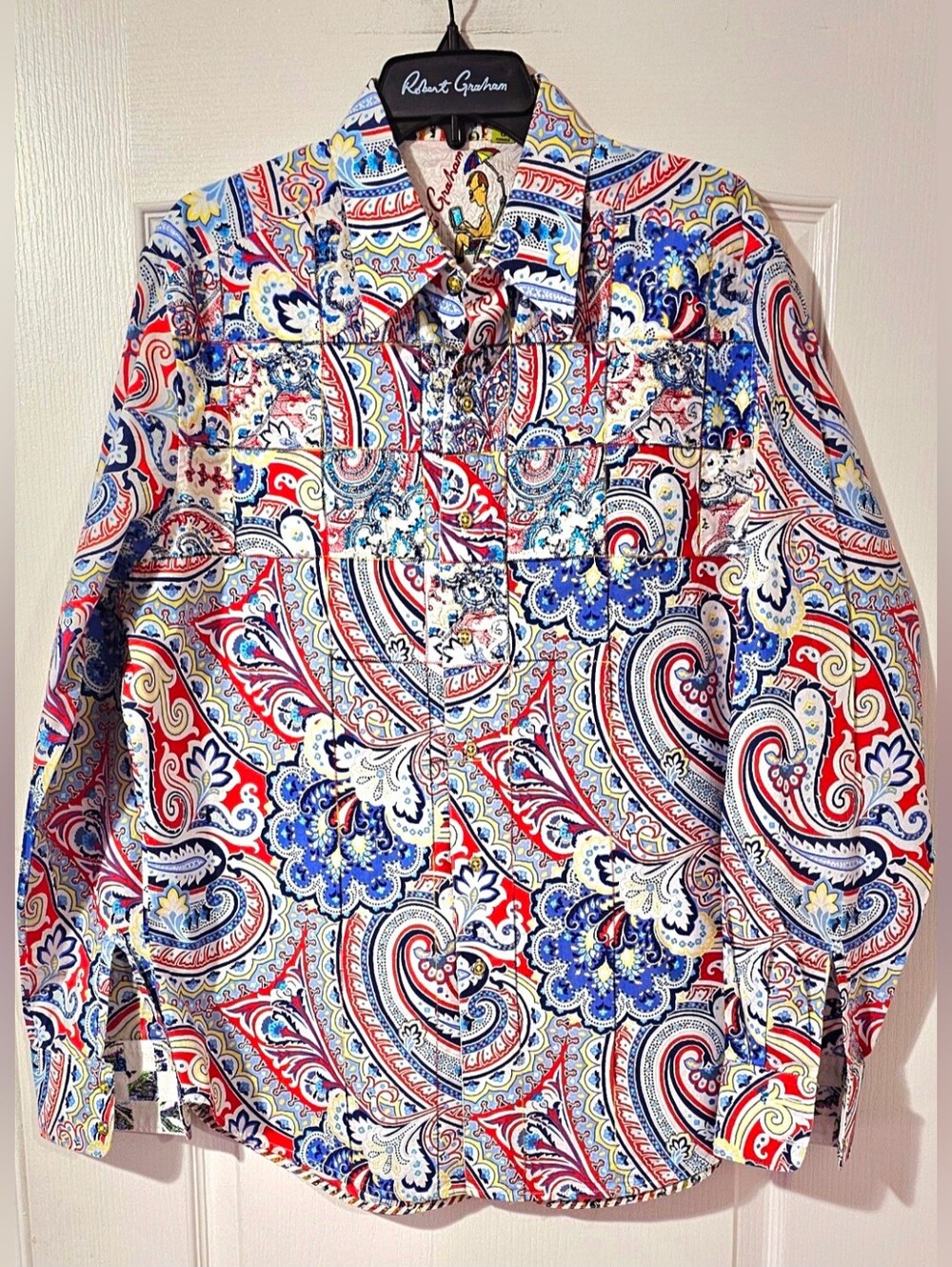 Robert Graham Multicolor Red Blue Paisley Button-Down Shirt